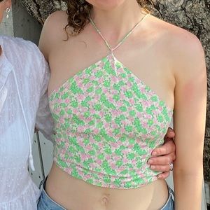 ZARA HALTER TOP WITH ADJUSTABLE BACK sz S